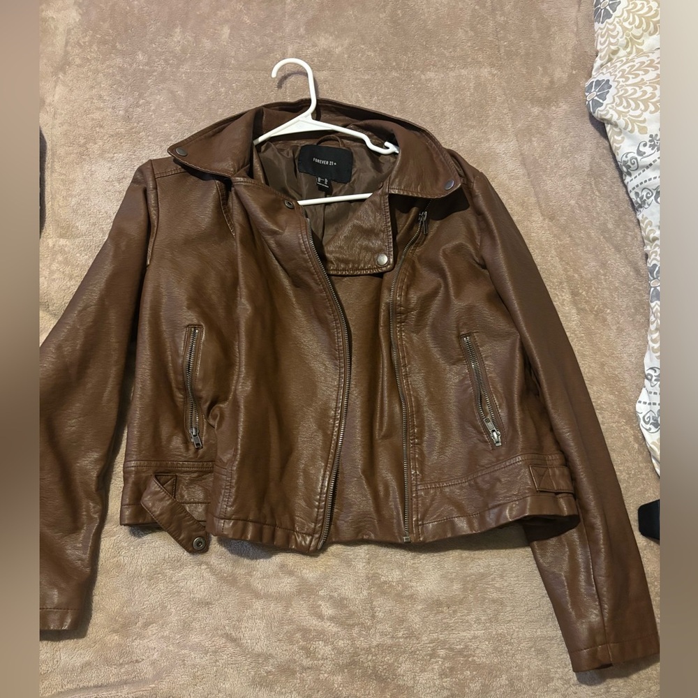 Forever 21 Brown Faux Leather Jacket